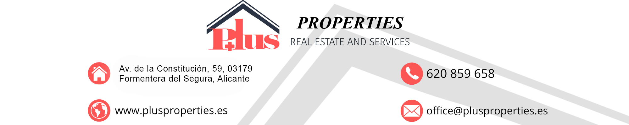 INMOBILIARIA PLUS PROPERTIES su agencia de confianza . PLUS PROPERTIES en Formentera Del Segura